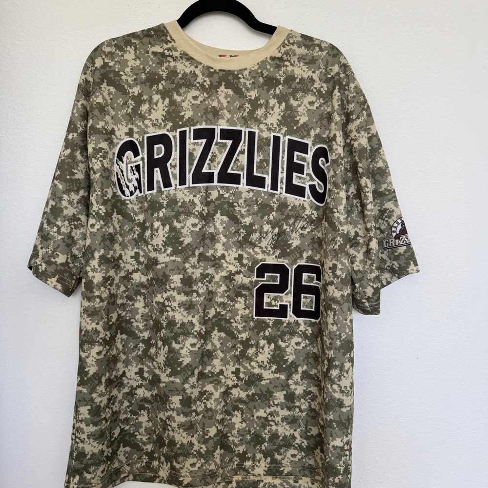 Grizzlies Camo Baseball Jersey Men’s XL Ware #26 USA Flag Military Style